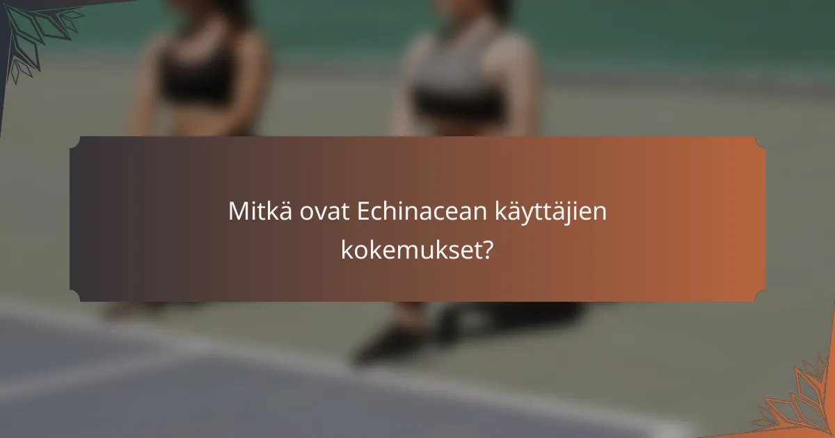 Mitkä ovat Echinacean käyttäjien kokemukset?
