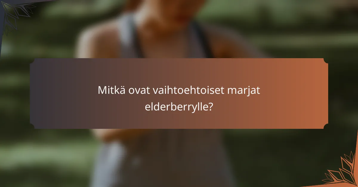 Mitkä ovat vaihtoehtoiset marjat elderberrylle?